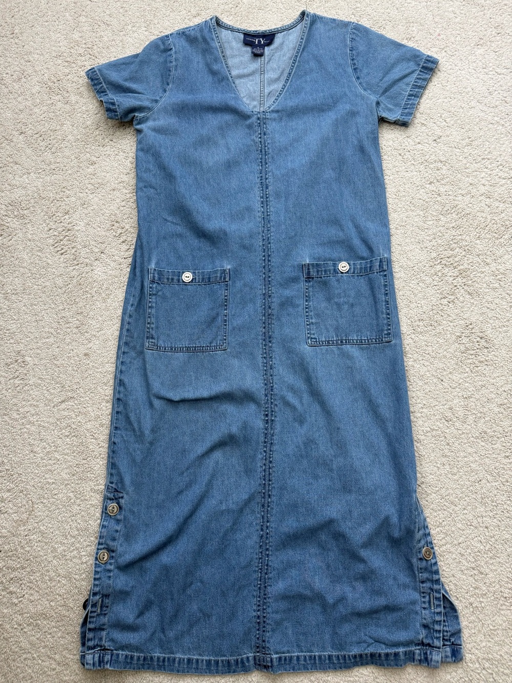 Original TY Wear Light Wash Denim Shift Dress Sz S
